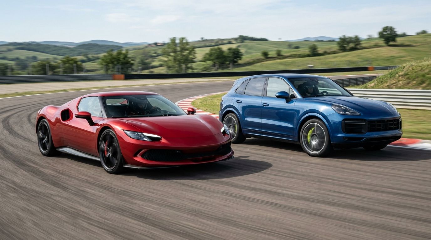 Ferrari elektryczne kontra Porsche Cayenne EV: Starcie gigantów 2026